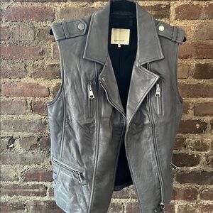 Rebecca Taylor Lamb Leather Moto Vest